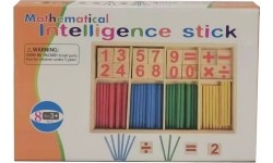 Drewniana gra matematyczna z patyczkami