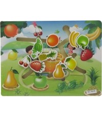 Zestaw drewnianych puzzli Owoce i warzywa