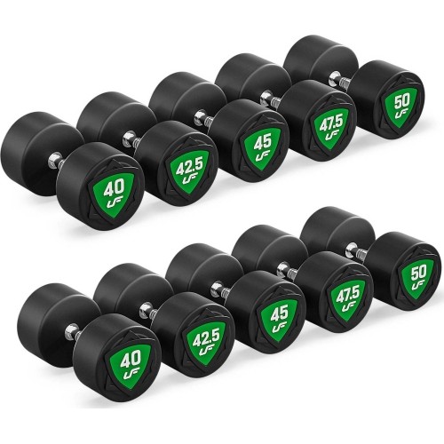 Zestaw hantli stałych poliuretanowych 40-50kg (skok co 2,5kg) 450 kg – UpForm