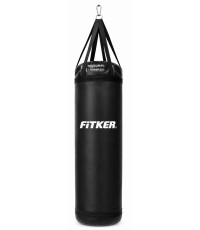 Worek bokserski Fitker PRO z pasami, PVC, czarny - 130X60cm
