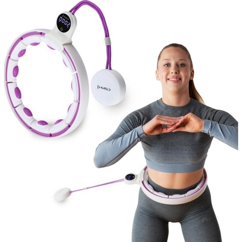 HHM17 HULA HOOP WHITE/VIOLET MAGNETIC WITH WEIGHT + COUNTER HMS