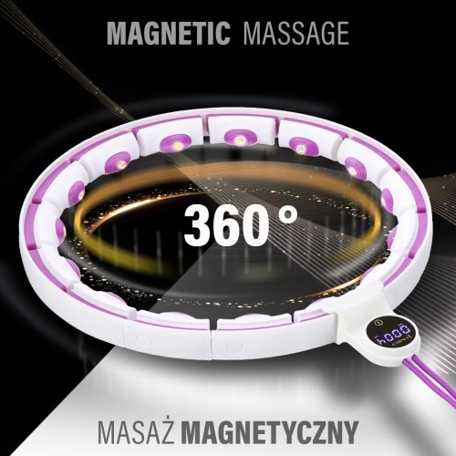 HHM17 HULA HOOP WHITE/VIOLET MAGNETIC WITH WEIGHT + COUNTER HMS