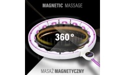 Magnetyczne koło hula hop HMS HHM17 z obciążnikiem i licznikiem, biało-fioletowe