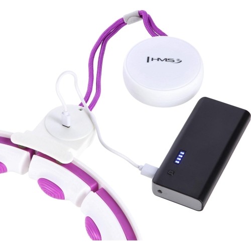 HHM17 HULA HOOP WHITE/VIOLET MAGNETIC WITH WEIGHT + COUNTER HMS