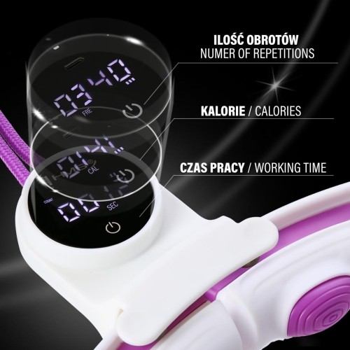 HHM17 HULA HOOP WHITE/VIOLET MAGNETIC WITH WEIGHT + COUNTER HMS