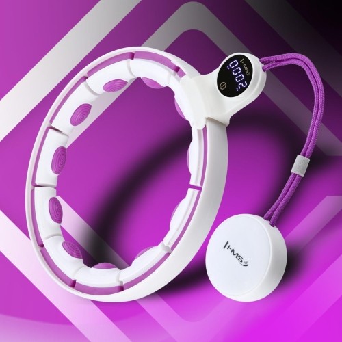 HHM17 HULA HOOP WHITE/VIOLET MAGNETIC WITH WEIGHT + COUNTER HMS