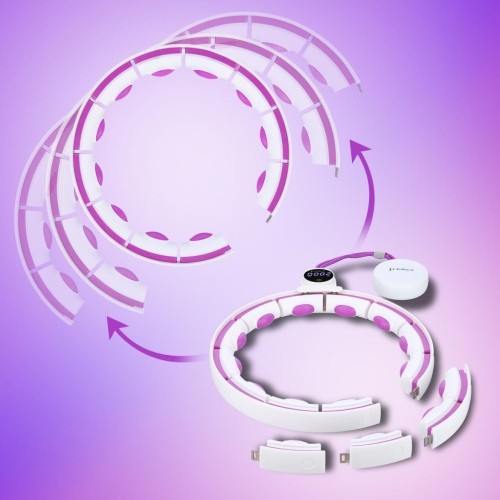 HHM17 HULA HOOP WHITE/VIOLET MAGNETIC WITH WEIGHT + COUNTER HMS