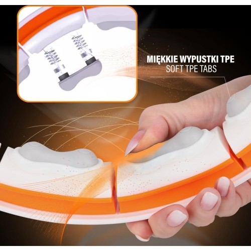 HHM21 HULA HOOP TPE WHITE/ORANGE MAGNETIC WITH WEIGHT + COUNTER HMS