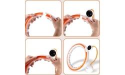 HHM21 HULA HOOP TPE WHITE/ORANGE MAGNETIC WITH WEIGHT + COUNTER HMS