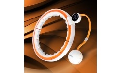 HHM21 HULA HOOP TPE WHITE/ORANGE MAGNETIC WITH WEIGHT + COUNTER HMS