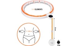 HHM21 HULA HOOP TPE WHITE/ORANGE MAGNETIC WITH WEIGHT + COUNTER HMS