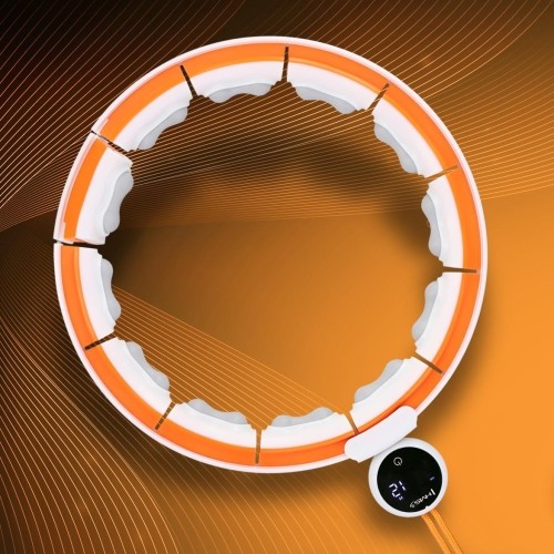 HHM21 HULA HOOP TPE WHITE/ORANGE MAGNETIC WITH WEIGHT + COUNTER HMS