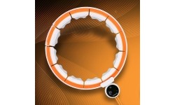 HHM21 HULA HOOP TPE WHITE/ORANGE MAGNETIC WITH WEIGHT + COUNTER HMS