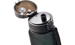 Sportowa butelka na wodę Meteor 1000 ml ciemnozielona - Czarny / Zielony