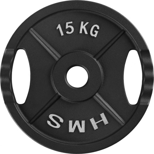 Talerz obciążeniowy żeliwny HMS TOD 51 mm olimpijski do treningu siłowego - 15 kg