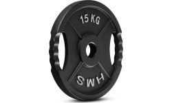 Talerz obciążeniowy żeliwny HMS TOD 51 mm olimpijski do treningu siłowego - 15 kg