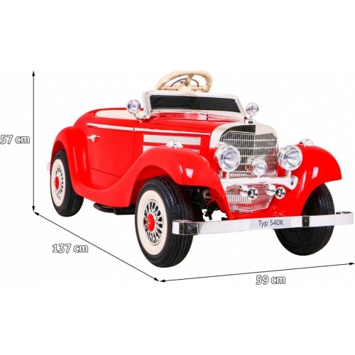 Pojazd elektryczny dla dzieci Mercedes Benz Retro Type 540A, czerwony