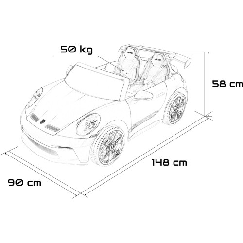Pojazd elektryczny Porsche 911 GT3 STRONG MP4, różowy