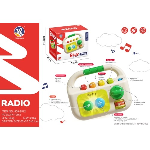Wielofunkcyjne radio z dźwiękami dla najmłodszych
