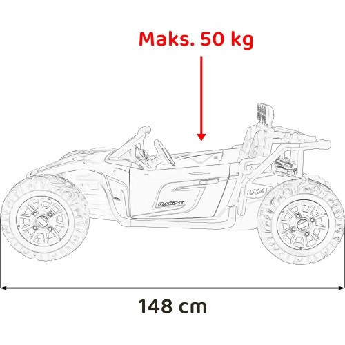 Pojazd elektryczny Buggy Racing 5, czerwony