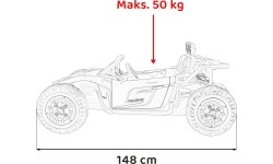 Pojazd elektryczny Buggy Racing 5, czerwony