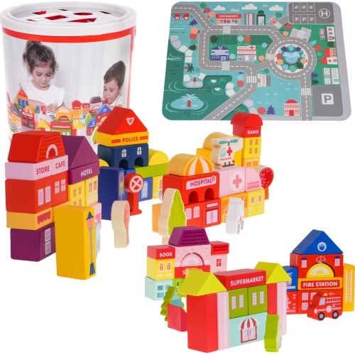 Wooden Blocks City 115pcs. + Sorter