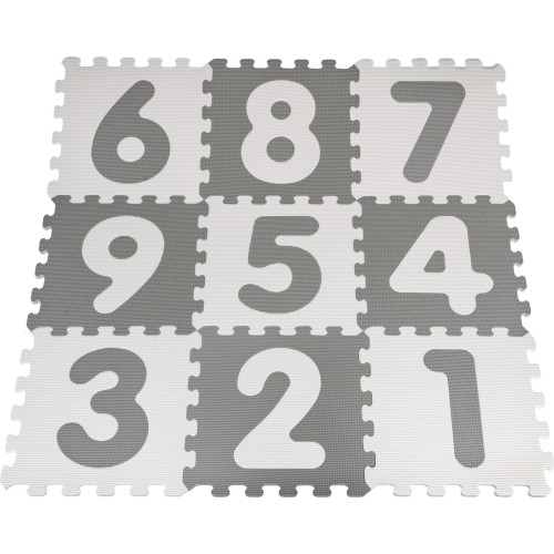 Numbers Gray Antibacterial Foam Mat