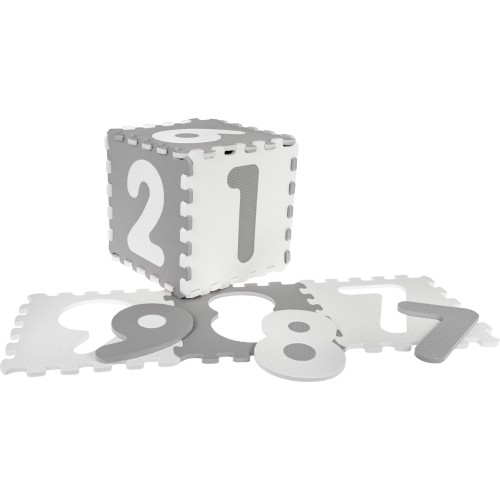 Numbers Gray Antibacterial Foam Mat
