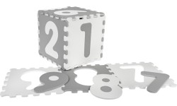 Numbers Gray Antibacterial Foam Mat