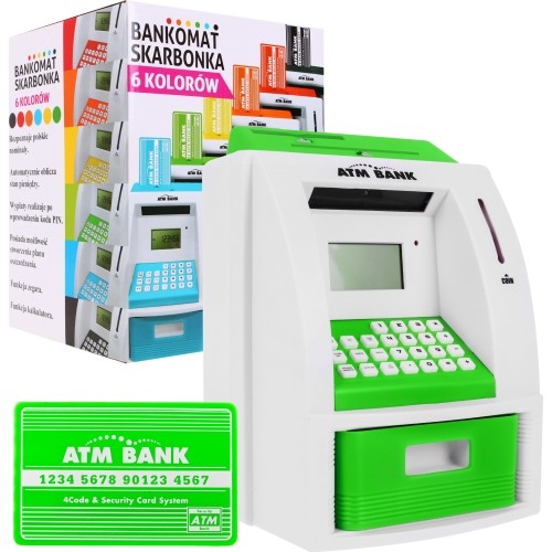 Zabawkowy bankomat, zielony