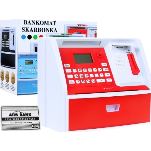Skarbonka bankomat z polskimi pieniędzmi