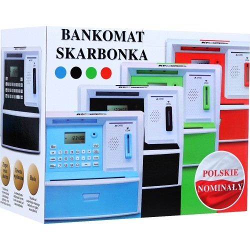 Skarbonka bankomat z polskimi pieniędzmi