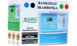 Skarbonka bankomat z polskimi pieniędzmi