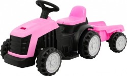 Traktor z przyczepą, różowy