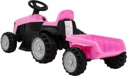 Traktor z przyczepą, różowy