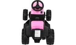Traktor z przyczepą, różowy