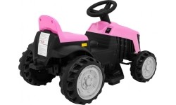 Traktor z przyczepą, różowy