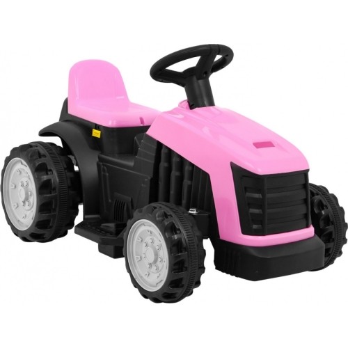 Traktor z przyczepą, różowy