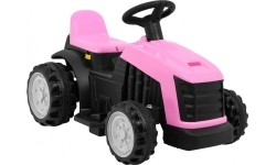 Traktor z przyczepą, różowy