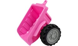 Traktor z przyczepą, różowy