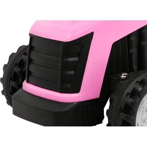 Traktor z przyczepą, różowy