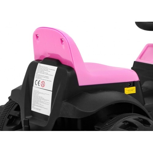 Traktor z przyczepą, różowy