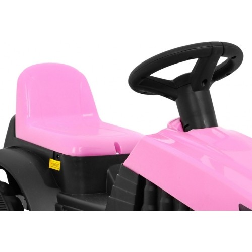 Traktor z przyczepą, różowy