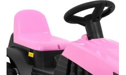 Traktor z przyczepą, różowy