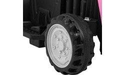 Traktor z przyczepą, różowy