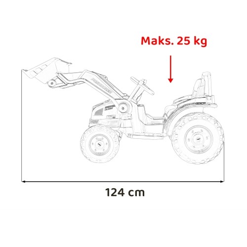 Pojazd koparka-traktor, czerwony