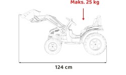 Pojazd koparka-traktor, czerwony