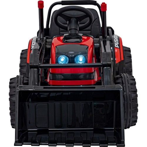 Pojazd koparka-traktor, czerwony