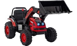 Pojazd koparka-traktor, czerwony