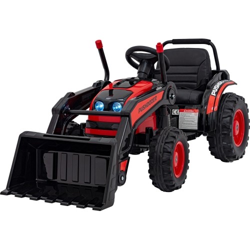 Pojazd koparka-traktor, czerwony